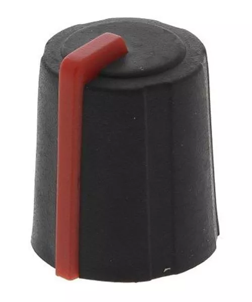 Pack 5 Sifam 11.5mm Black Potentiometer Knob for 6mm Shaft Splined, 3/03/TP110-0