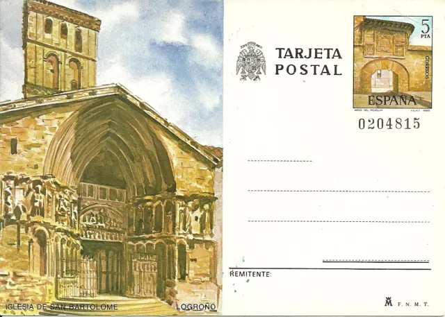 Tarjeta Postal, Logrono (La Rioja, Spagna) Iglesia de San Bartolome