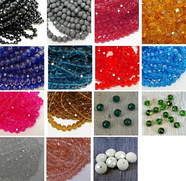 Faceted , Glass Crystal Bead,  Jewellery Making, Size 10mm 14 Colours 60 + beads