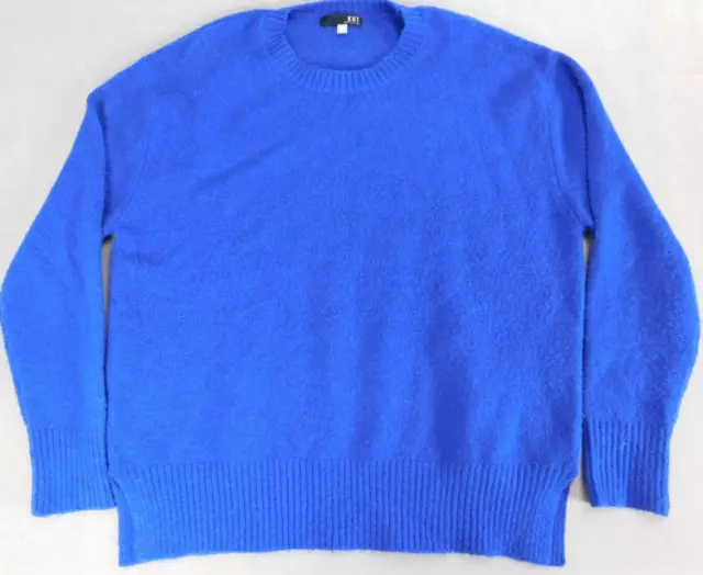 Kut from the Kloth Women's Wool Blend Sweater Pullover Crew XL Cobalt Blue