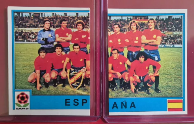 Sticker 177-178 ESPANA ESPAGNE SPAIN Te Euro Europa 80 Panini New Mint condition