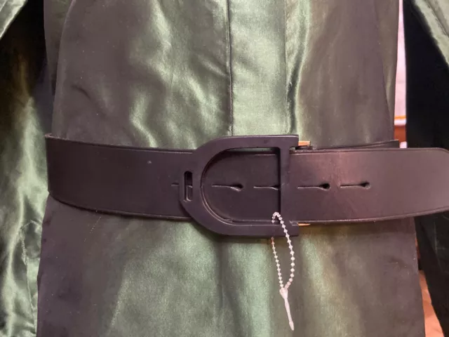 New Ralph Lauren Collection Black Leather Belt Vintage RL Leather Buckle M