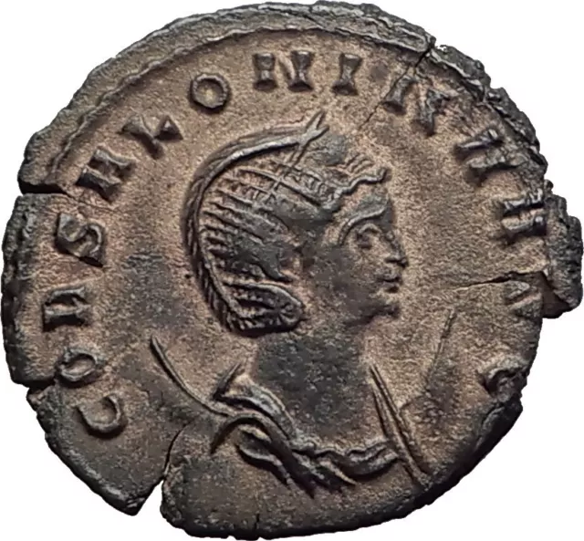 SALONINA Gallienus Wife 267AD Rome Authentic Ancient Roman Coin Goat Stag i64674