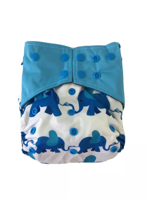 Cloth Diaper Cover Bamboo Charcoal OS Reusable Washable NEW Elephant USA SELLER