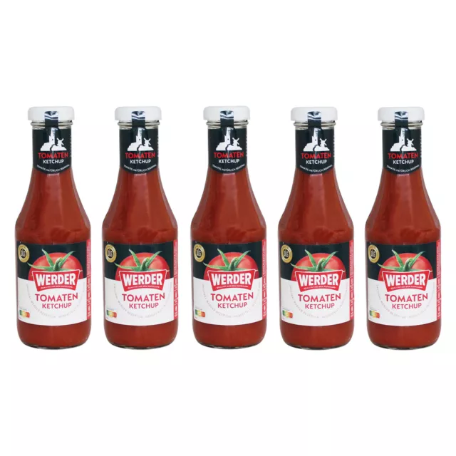 5 Flaschen Werder Tomaten Ketchup à 450 ml