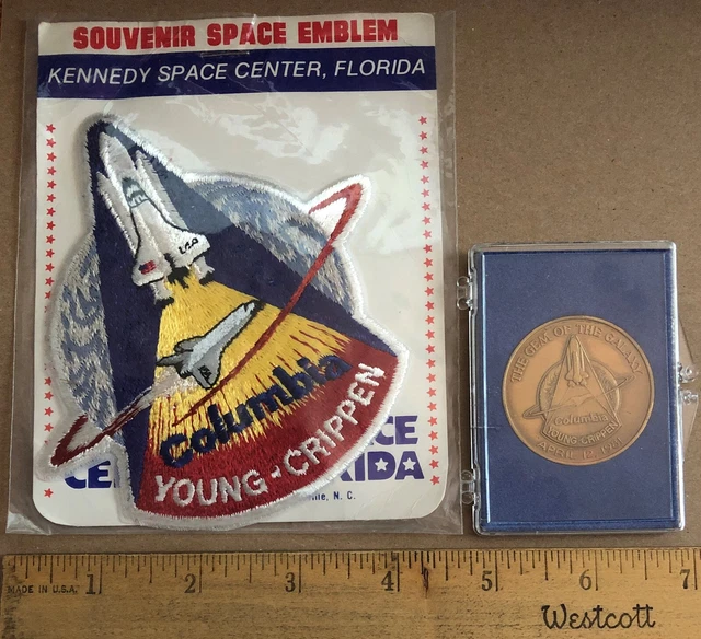 NASA Space Shuttle Columbia STS-1 First Mission Patch and Coin. Young-Crippen.