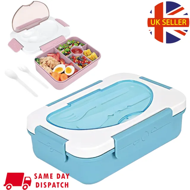 5 Compartments Lunch Box Food Container Bento Storage Box Adults Kids Portable