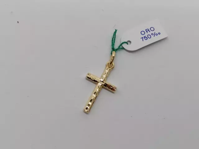 Ciondolo Crocifisso - Croce Sacra In Oro Giallo 18Kt  1 Grammi (7112)