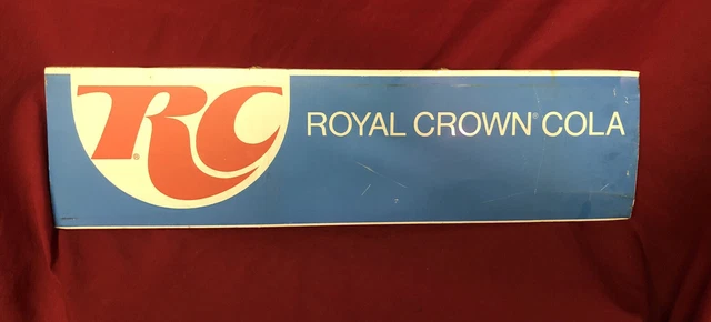 Vintage Original Tin "RC Cola" SODA Sign Garage Decor Man Cave 27” x 7.25” #2