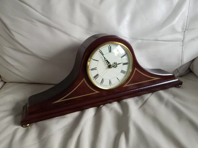 The Bombay Company Quartz Wood Mantle Clock Japan Movement-Napoleon Hat Style