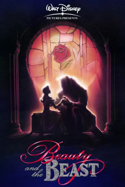 1991 Walt Disneys Beauty And The Beast Movie Poster Print Belle Be Our Guest 🍿