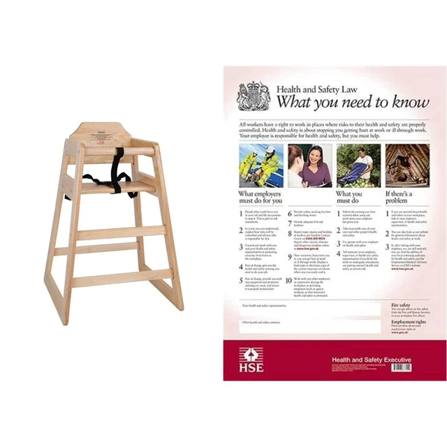 Silla alta de madera Bolero - diseño de madera acabado natural con reposabrazos y reposapiés,