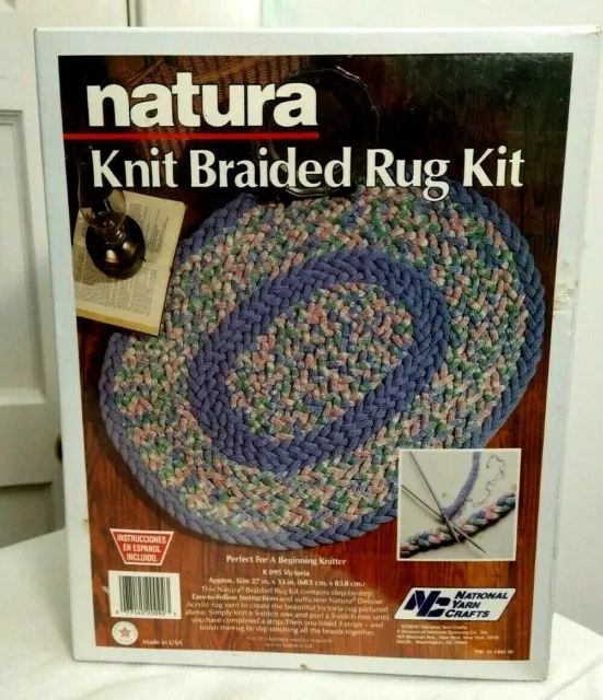 "Kit de alfombras trenzadas de punto 1 Natura artesanías de hilo nacional K 095 Victoria talla 33"" X 27"