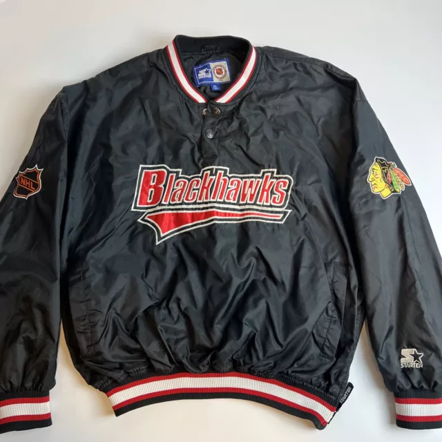 Vintage Chicago Blackhawks NHL Starter Windbreaker Lined Pullover Jacket Mens XL Vintage Chicago Blackhawks NHL Starter Windbreaker Lined Pullover Jacket Mens XL