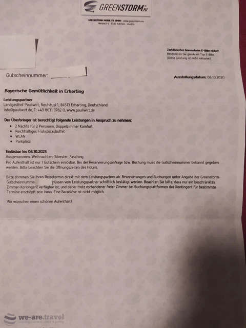 3 Tage Kurzreise,  Erlebnisgutschein, Gutschein f. Erharting/Mühlhof  in Bayern.