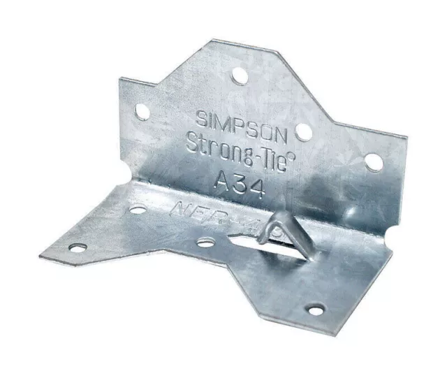 Simpson Strong-Tie A34 1.4 in. X 2.5 in. Galvanized Steel Framing Angle -100 PK