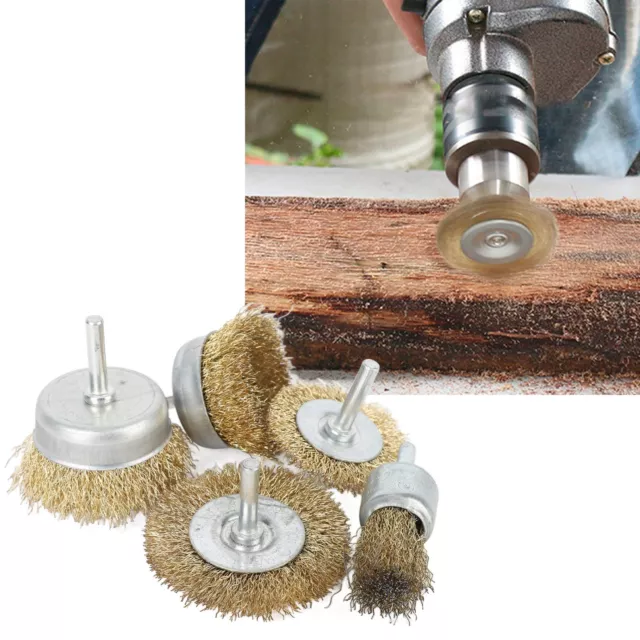 Wire Wheel Brush Wire Cup Brush Stainless Steel 5Pcs For Rust Removal