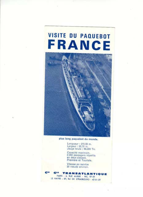 Bateau Le France.........notice Visite Du Paquebot