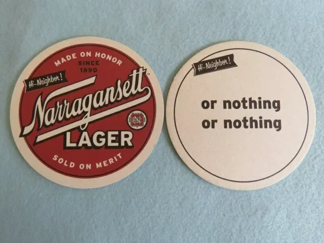 Beer Breweriana Coaster ~ NARRAGANSETT Brewery, Rhode Island ~ Or Nothing Puzzle