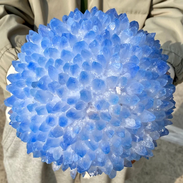 8.8LB New Find BLUE Phantom Quartz Crystal Cluster Mineral Specimen Healing 5