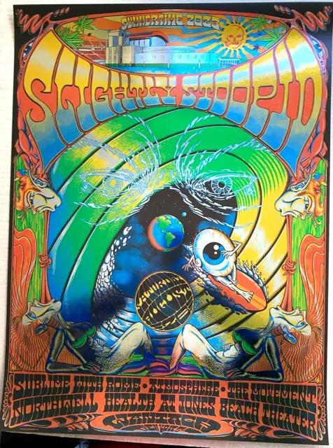 RAINBOW FOIL POSTER Slightly Stoopid SUBLIME ROME Jones Beach Wantagh NY 2023