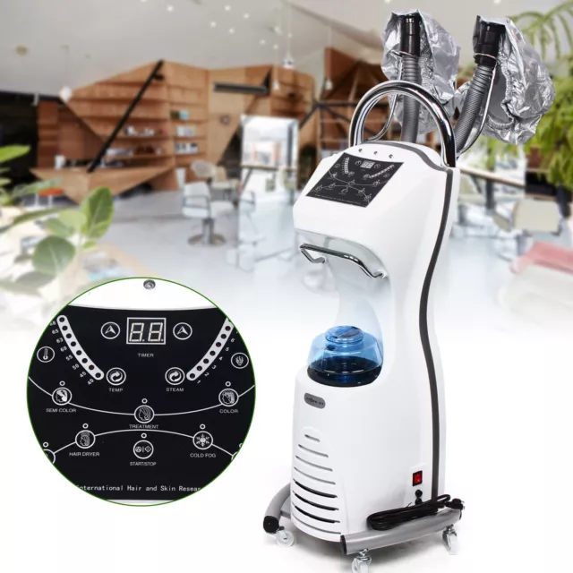 Salon SPA Stand Hair Steamer Care Hair Dryer Rolling Ozone Oil Treatment Machine