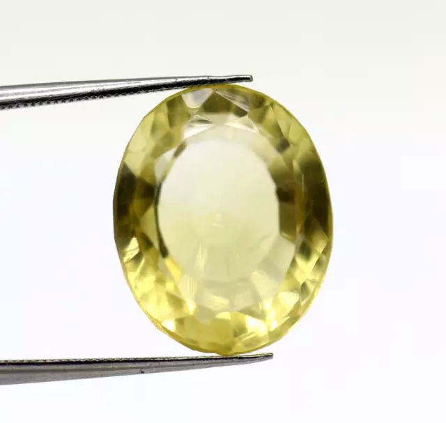 Naturel Citrine Topaze Propre Ovale à Facettes Desseré Brésil 12.55 CT Géante