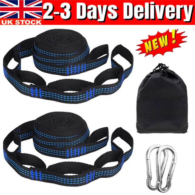 2PCS ADJUSTABLE TREE Hanging Hammock Straps Climbing Rope Aerial Belt