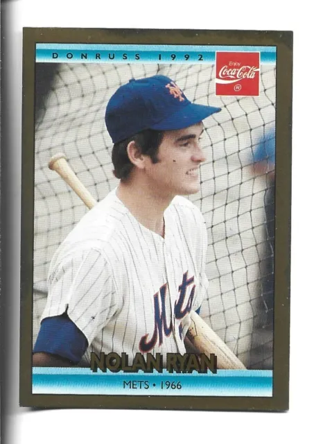 1992 Donruss Coca-Cola #1 Nolan Ryan card, Texas Rangers HOF