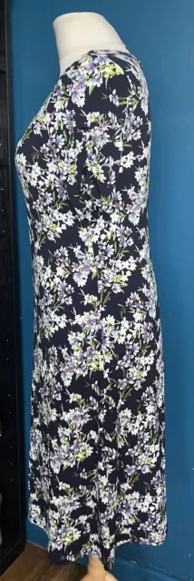 EX Kim & Co Dress Blue Floral Stretch Ladies Womens Beach Holiday Petite Small S 2