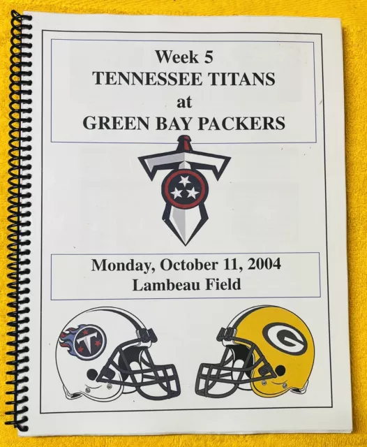 Tennessee Titans Media Notes vs. Packers 10/11/04  - Steve McNair Wins Record