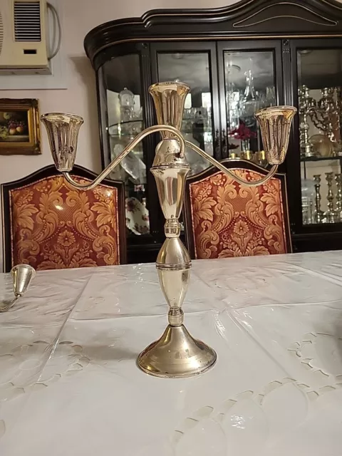 Raimond Silver Mfg Co. Gorgeous Sterling Candelabra, For 3 Candles, Weighted