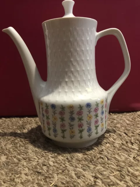 Vintage Mitterteich Bavaria Mid-Century Modern MCM Floral Coffee Tea Pot 10”