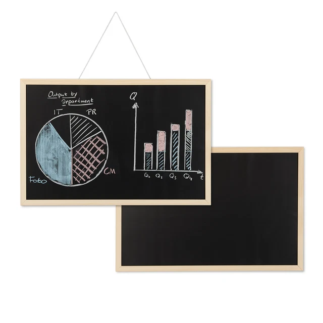 Tableau craie avec cadre en bois Lot 2 Mural lavable pense bête Pour mur, noir