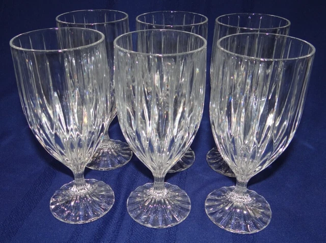 Mikasa Crystal PARK LANE 12 Ounce Iced Tea Goblet Set of 6 Glasses 7 1/4"