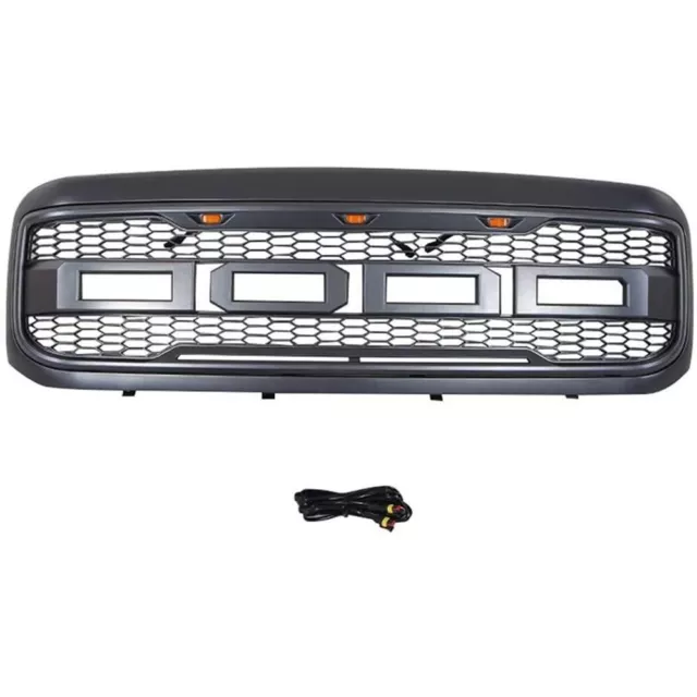 Front Grille For Ford F-250 F-350 Super Duty 2005-2007 Raptor Grill w/ Lights