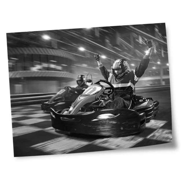 8x10" Drucke (keine Rahmen) - BW - Go Karting Kart Racing #39108