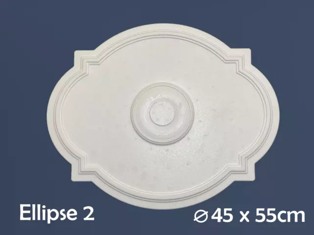 Ceiling Rose Polystyrene 1st Class Easy Fit Very Light Weight 45x55 cm Ellipse2