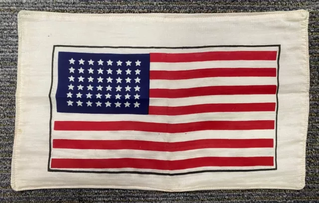 WW2 CBI Theater made silk on muslin USA American FLAG  Blood Chit