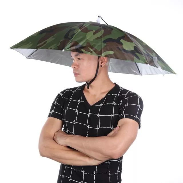 Foldable Head Umbrella Hat Portable Hiking Beach Fishing Umbrellas Hat Rain Gear