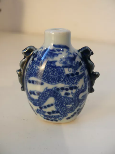 Antike Snuff Bottle, Porzellan, blau/weiß, China 19.Jh.