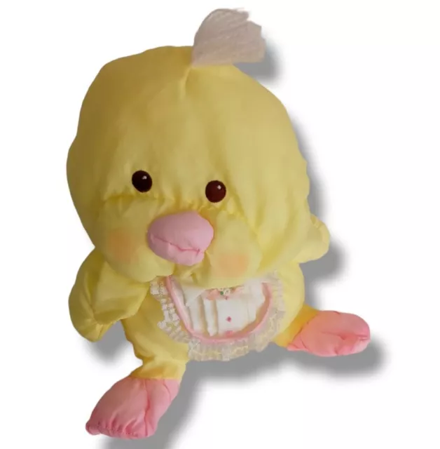 Fisher Price Puffalump Nylon Yellow Chick Plush Vintage Easter Bib Stuffed