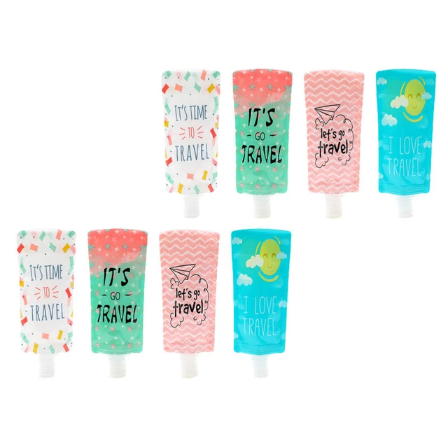8 Pcs Lotion Bag Baby Empty Bottle Keychain Travel Pouch Kids Hand Soap