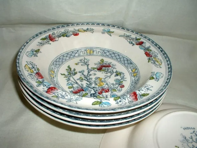 Vintage Midwinter Indian Tree 5 Rimmed Dessert Bowls Cereal Soup Ice Cream 6½"