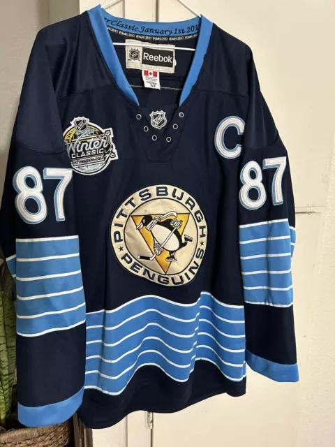 NWT-LG PITTSBURGH PENGUINS 2011 NHL WINTER CLASSIC LICENSED REEBOK HOCKEY  JERSEY