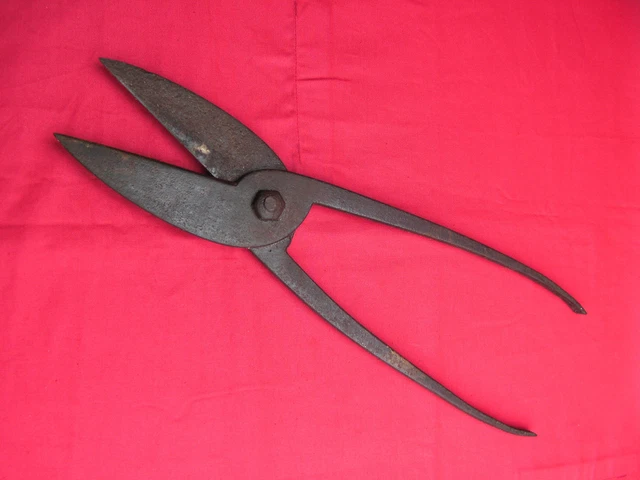 Outil Ancien - Cisaille/Ciseaux De Layetier (?), Longueur 50cm - Acier, France - État D'Usage