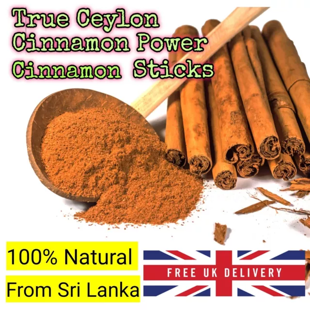 Pure True Ceylon Cinnamon Powder/ Sticks High Quality Natural Handmade UK Seller