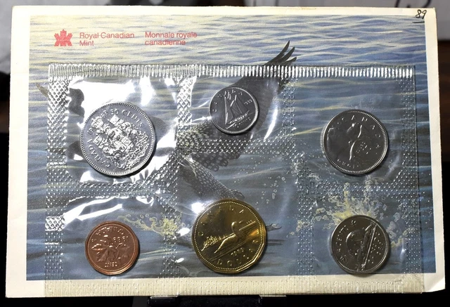 1989 Canada 6 Coin Proof Like Mint Set With Envelope