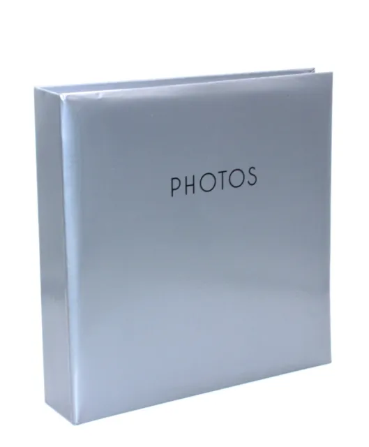 Slip In Photo Album Holds 200 6 x 4 Photos (10x15cm)Photographs Memo Area Silver