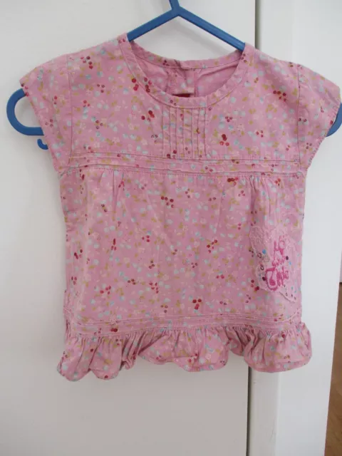 Blouse fille 6 mois Chipie rose manches courtes Excellent état